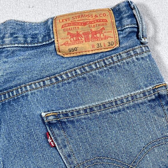 Levi's 550 Relaxed Fit Jeans‎ Men 30x30 Light Wash Denim Straight Leg Tag 31x30 - Picture 10 of 12